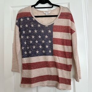 Charming Charlie Small American Flag sweater